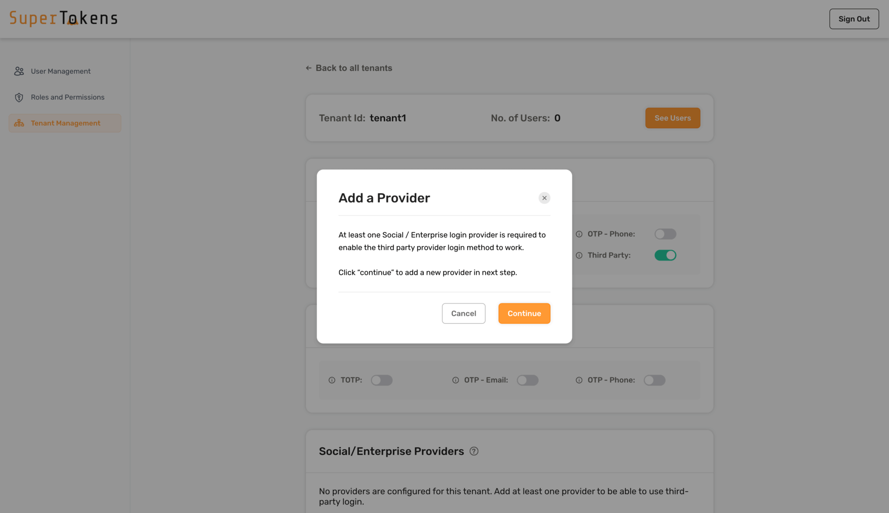 Add provider prompt